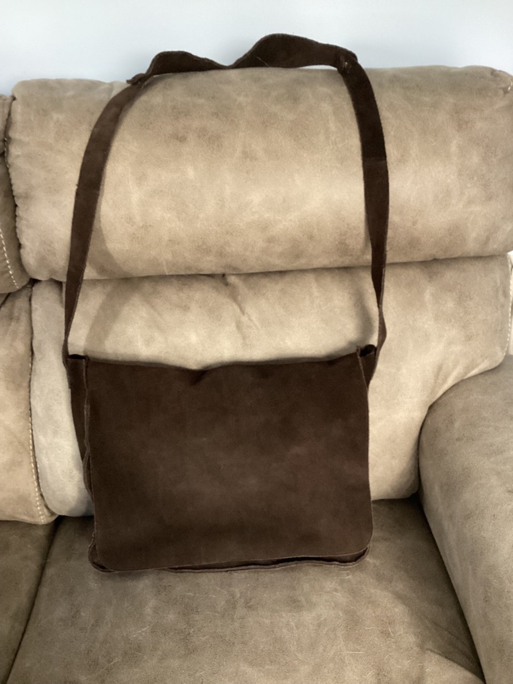 Gap chocolate brown suede, Messenger hobo bag purse